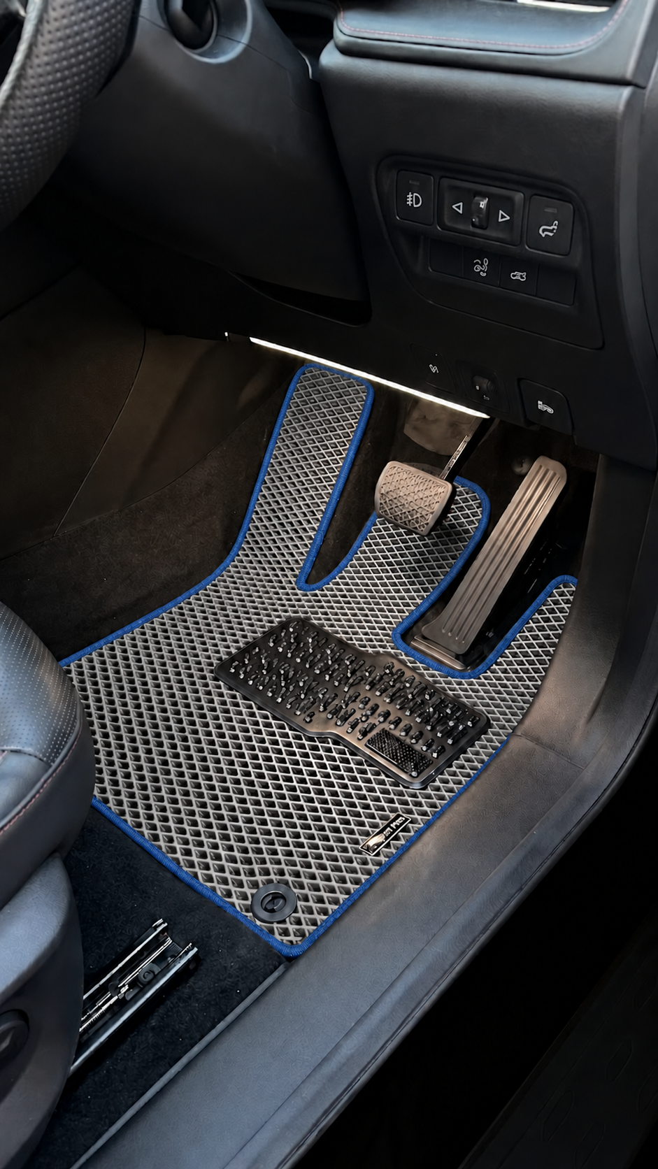 Premium EVA tailored car mats with mat and edge colour options
