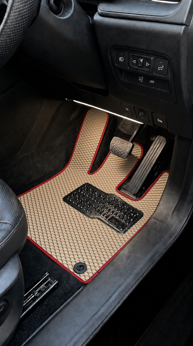 Premium EVA tailored car mats with mat and edge colour options