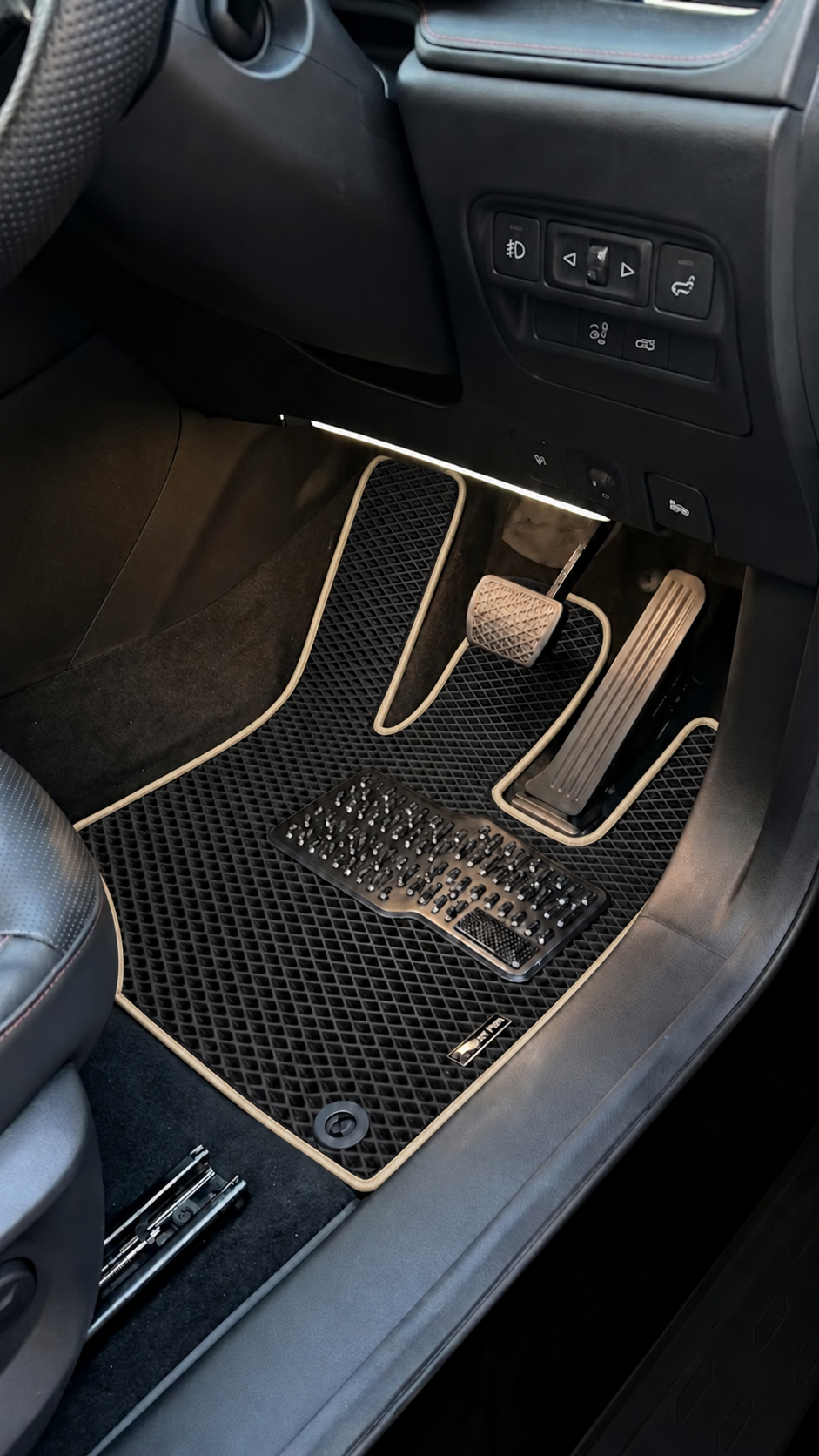 Premium EVA tailored car mats with mat and edge colour options