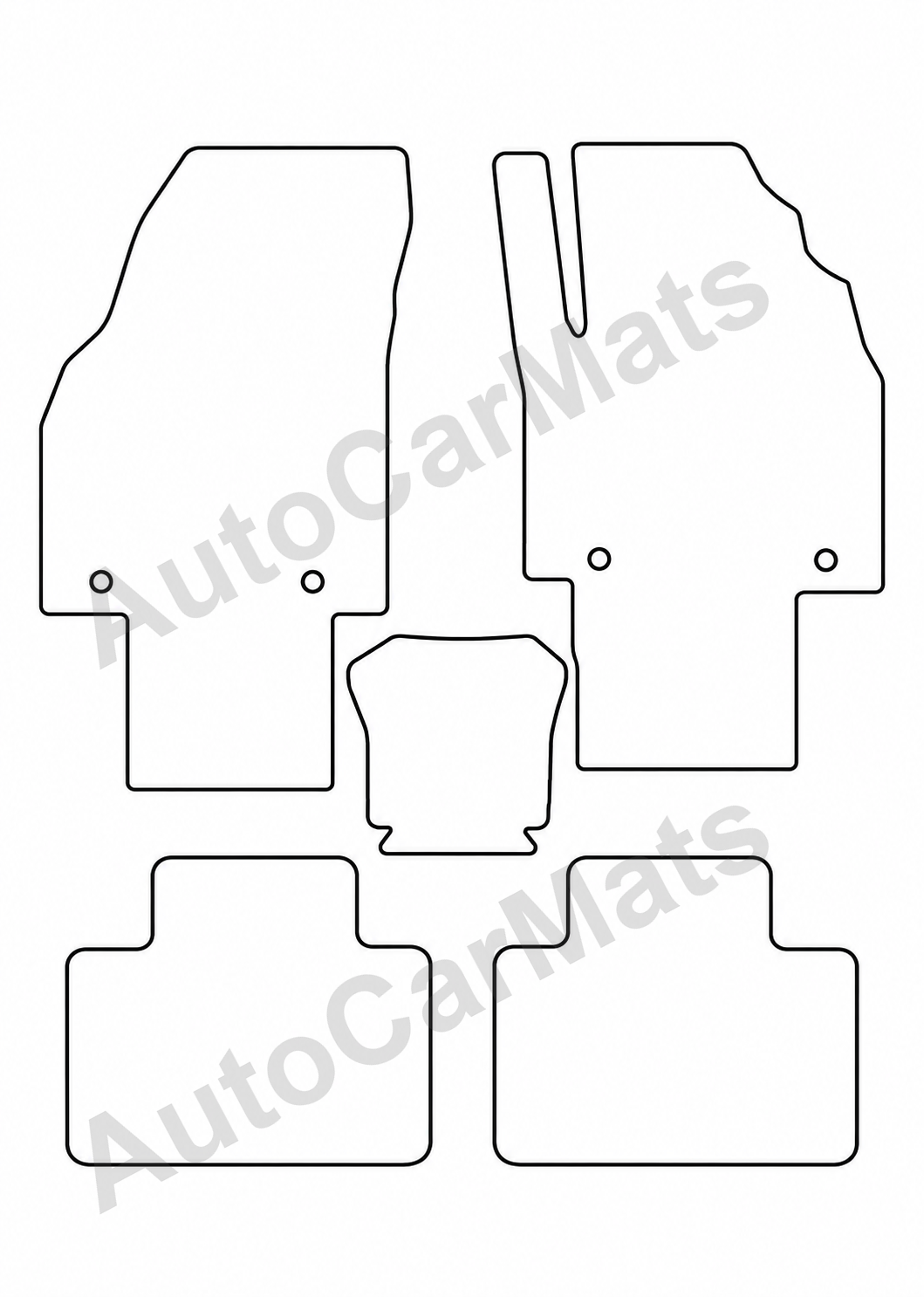 MG ZS Hybrid+ 2025–2026 EVA Car Mats vehicle-specific layout illustration