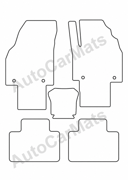 MG ZS Hybrid+ 2025–2026 EVA Car Mats vehicle-specific layout illustration